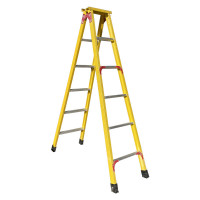 兴航发绝缘人字梯2M跨5步梯耐压35KV承重100KG折叠梯双侧梯绝缘梯子 工程梯子