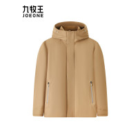 九牧王(JOEONE)鹅绒羽绒服男士冬季御寒保暖防风防水商务户外外套 修身版+卡其+JK5D57237