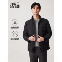 九牧王(JOEONE) 鸭绒羽绒服男冬季柔软保暖轻弹外套上衣 修身版+黑色+JK5D52817