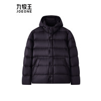 九牧王(JOEONE)鹅绒羽绒服男士冬御寒保暖易打理连帽外套上衣 修身版+藏青+JK5D50717