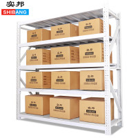 实邦(SHIBANG)中型货架白色80*50*160主架5层300KG仓储货架
