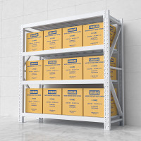 实邦(SHIBANG)加厚中型仓库货架150*60*200主架4层300kg灰色