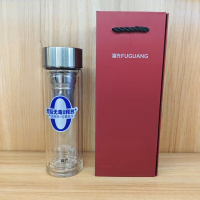 富光(FGA) 精工耐温玻璃杯G2514-SH-400本色400ml办公泡茶杯家用车载水杯