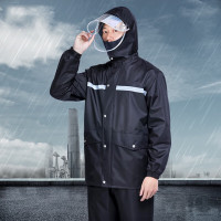 得力(deli)DL553051雨衣套装XL春亚纺(黑)(件)3件起订