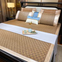 约克罗兰 夏季凉席印尼经典藤席三件套 清凉席子枕套YL1502 经典格 180*200cm