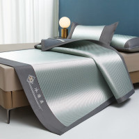 约克罗兰 夏季清凉冰藤三明治凉席三件套YKX5505 水波绿 150*200cm