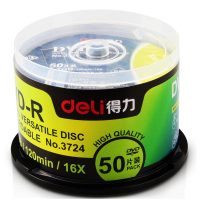 得力(deli) 3724-DVD-R 存储数据光盘(50片/筒)(雾银)