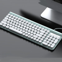 狼途(langtu) L4有线键盘鼠标套装 黑色 白青色