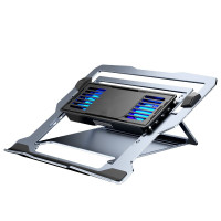 俊伟达 铝合金笔记本电脑支架桌面办公散热可调节便携USB接口制冷多功能底座