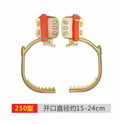 海岸线 电工电信通讯杆脚蹬木杆专用爬杆器登杆 锰钢脚扣 250型加厚管13-25厘米木杆爬树