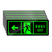 STHLTXGS 消防标识指示牌荧光安全出口地贴夜光紧急通道楼梯墙贴自发光警示疏散标志牌33*13.5cm