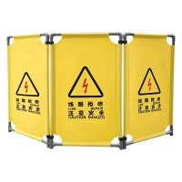 STHLTXGS 施工安全围栏电梯维修护栏三折布艺警示隔离围挡(黄色)175*100cm