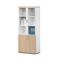 森华众(SHZ) 木质资料 办公室定制文件柜档案柜 带玻璃门柜子储物柜 1*2m 木色