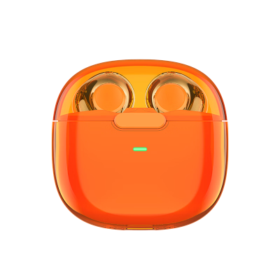 锐思(Recci)REP-W50蓝牙V5.3透明设计科技感拉满蓝牙连接半入耳橙色