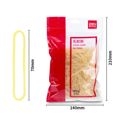 得力(deli)100g耐用弹力橡皮筋/乳胶圈/橡皮圈/捆扎胶圈 财务办公用品 79310