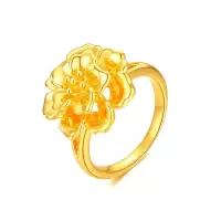 中国黄金5D足金花开富贵戒指ZGHJ211377-1