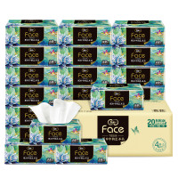 洁柔 纸面巾(艺术油画软抽)80抽4层(20包装)(商用)BR128-20A