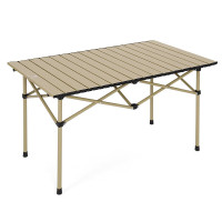 骆驼 户外露营野餐烧烤公园家用便携式铝合金折叠桌 133CA1T016鹅黄色