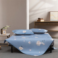 水星家纺 夏日沁花涧印花冰丝席三件套150cm×200cm