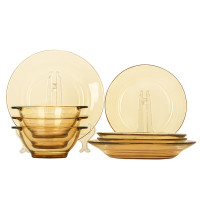 康宁(CORNING) 餐具Shiny晶耀系列玻璃餐具8件组(2个大汤盘+3个小汤盘+3个带耳碗)
