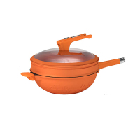 帝伯朗菲尼雅浮雕钛金多用锅32cm 伽罗橙DBL-FNY01