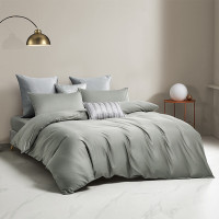 罗莱简粹6OS全棉贡缎四件套200*230cm深灰色/咖啡色