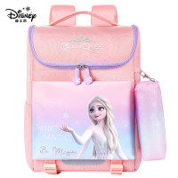 迪士尼 小学生1-3年级减负护脊一体开合儿童双肩包艾莎公主粉色