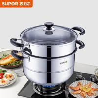苏泊尔(SUPOR)蒸锅304不锈钢26cm蒸笼双层蒸煮汤锅复底SZ26B46