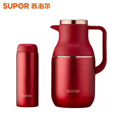 苏泊尔(SUPOR)保温杯+保温壶 TK2058Q 浆果红 1.7L+380ML