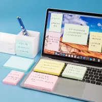 得力(deli)彩色便利贴粘性便签纸 76*76mm备忘留言纸 自粘留言本办公用品7156 12本