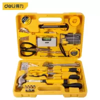 得力(deli) 多功能五金工具箱工具套装38件套 综合维修工具组套应急包 DL1038J