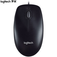 罗技(Logitech) M90 USB通用办公笔记本台式机有线光电鼠标黑色