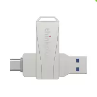 联想 U盘金属双接口 256G商务优盘 USB/Type-C手机U盘电脑两用 MU252银色