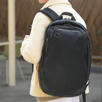 山业 BAG-BPC15BK休闲双肩包男 出差旅行商务背包 轻量笔记本电脑包 格调黑 16.4英寸