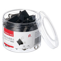 齐心(Comix)B3629长尾夹燕尾夹票夹 黑色金属 5#19mm 40只/筒 5筒装