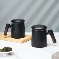 全格木艺陶瓷泡茶杯MK400