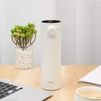 全格 弹盖温显保温杯BW401米白