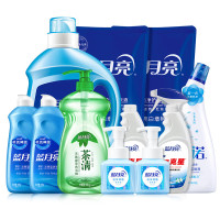 蓝月亮薰亮白2kg+1kg袋*2+洁厕+手洗*2+洗手液255ml*2+油污瓶+瓶补+茶清
