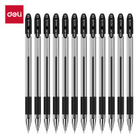 得力(deli) S55拔帽中性笔签字笔 半针管0.5mm 黑色 12支/盒