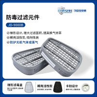 玖盾安科JD-9000B活性炭滤毒盒防氯/氯化氢/氢氰酸等无机气体一对装