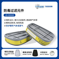 玖盾安科JD-9000E防酸性气体滤毒盒P-E-1活性炭双盒防硫化氢/氧化硫/氯磷等酸性气体一对装