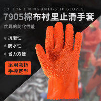 君御 7905棉布衬里止滑手套PVC纯棉十三针 两副起拍