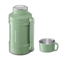 摩飞电器(Morphyrichards)MR6061电热水壶 便携式烧水壶 1L大容量双层304不锈钢 绿