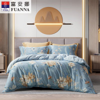 富安娜100%纯棉四件套-金蕊玉露203*229cm 40支