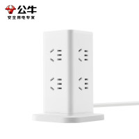 公牛(BULL)立式插座 过载保护插排8位总控开关 全长1.6米 GNV-UL1008 白色