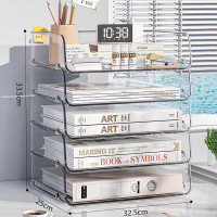瑞元增 透明文件收纳架桌面置物架办公室收纳盒亚克力整理盒