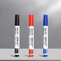 得力(deli) 白板笔4支3色组合装可擦易擦办公会议套装(2黑+1红+1蓝)