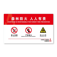 理念科技 500mmx300mm 铝合金森林防火人人有责警示牌