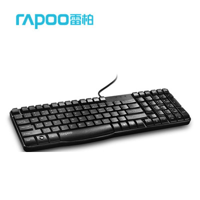 雷柏(Rapoo) K130有线键盘台式机笔记本电脑办公家用USB接口 黑色
