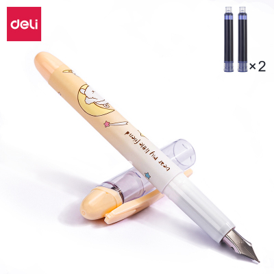 得力(deli)S692钢笔 EF尖两只钢笔 矫姿钢笔套装 送4墨囊 单卡